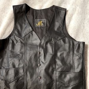 Harley - Davidson, men’s leather vest, black, XXL